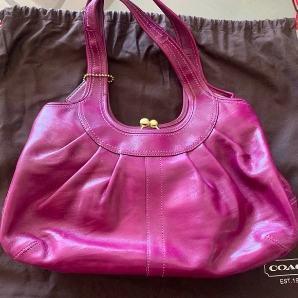 Magenta COACH Satchel - Picture 1 of 3